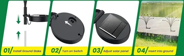 Garden setup with solar lights