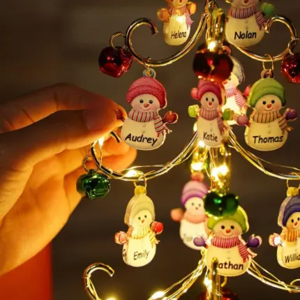 Custom Christmas Snowman Light-Up Tree Decor