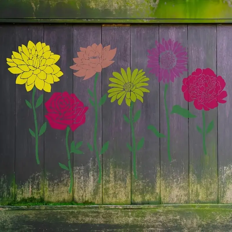 Decorative flower fence illustration