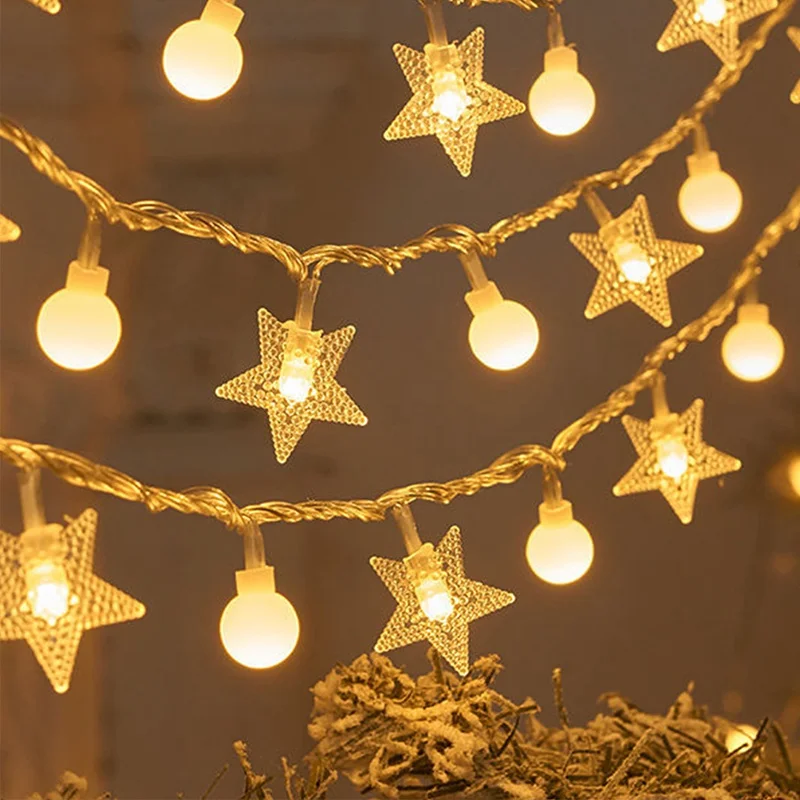 Christmas light string with LED bulbs
