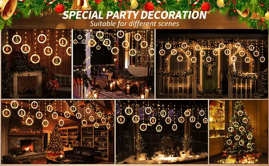 Decorated wall with lights