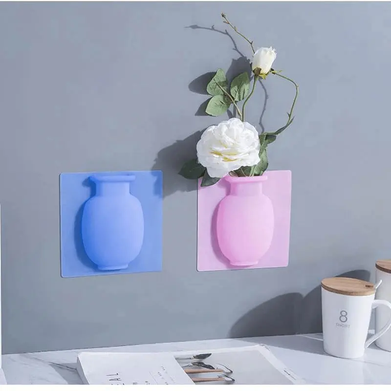 Silicone wall-mounted vase