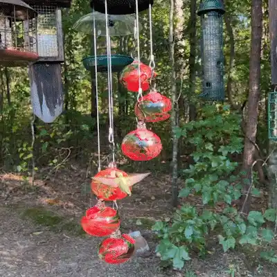 Animated wind chime with feeder